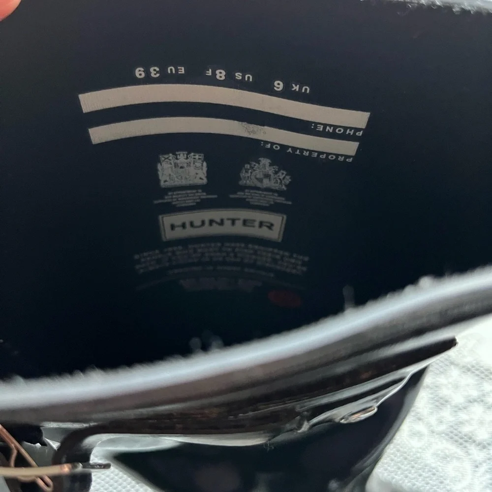 Hunter black high boots